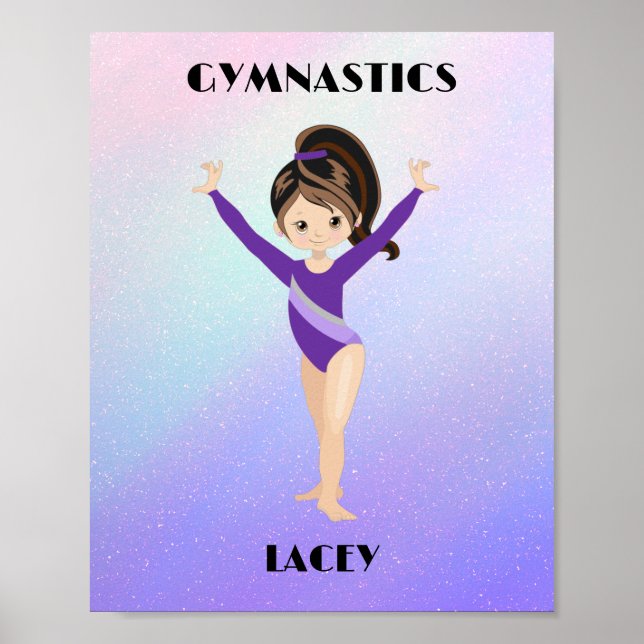  GYMNASTICS RAINBOW GIRLS Personalised Poster (Front)