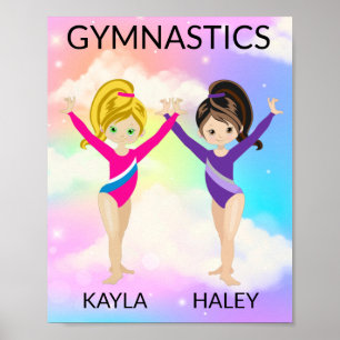 GYMNASTICS RAINBOW PERSONALIZED POSTER