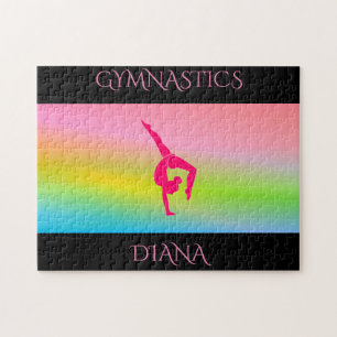 Gymnastics rainbow puzzle with personalised name.