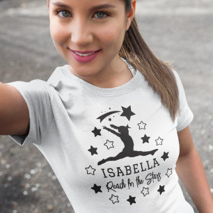 Gymnastics Reach for the Stars Monogram Name T-Shirt