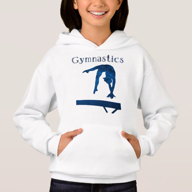 Gymnastics Royal Blue Balance Beam Vine Font  (Front)