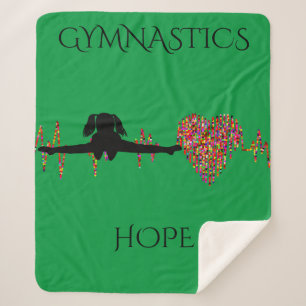 Gymnastics sherpa blanket with personalised name.