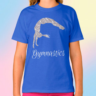 Gymnastics Silver Shimmer Back Handspring T-Shirt