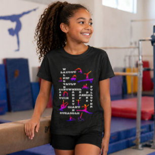 Gymnastics Skills Crosswords Rainbow Gymnast T-Shirt