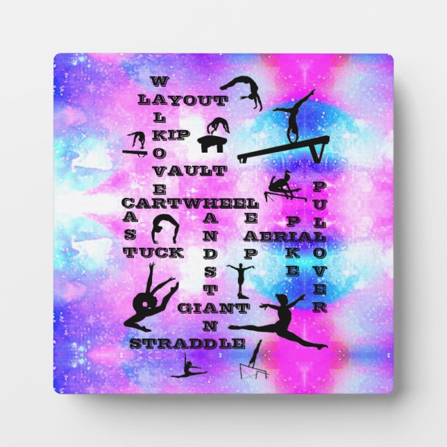 Gymnastics Skills Tabletop Plaque with Easel (Front)