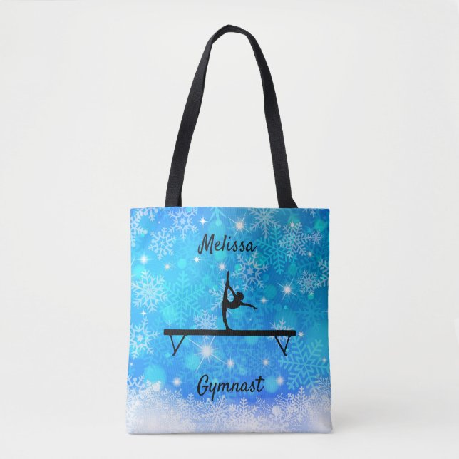 Gymnastics Snowflake Balance Beam   Tote Bag (Front)