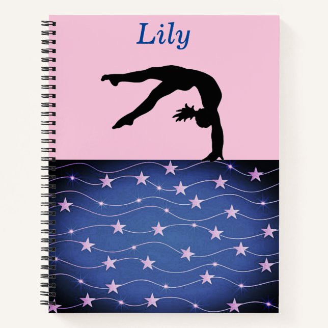 Gymnastics Stars Personalised Spiral Notebook (Front)