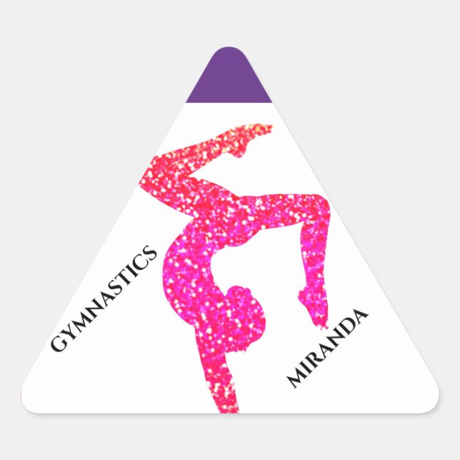 Gymnastics stickers for girl's personalised. (Front)