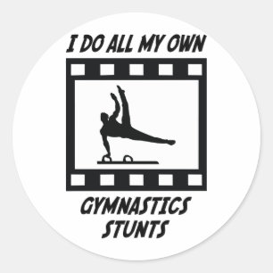 Gymnastics Stunts Classic Round Sticker