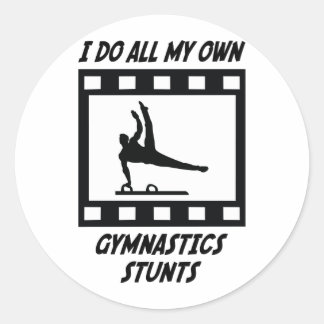 Gymnastics Stunts Classic Round Sticker