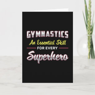 Gymnastics Superhero Acrobat Bars Beam Gymnast Card