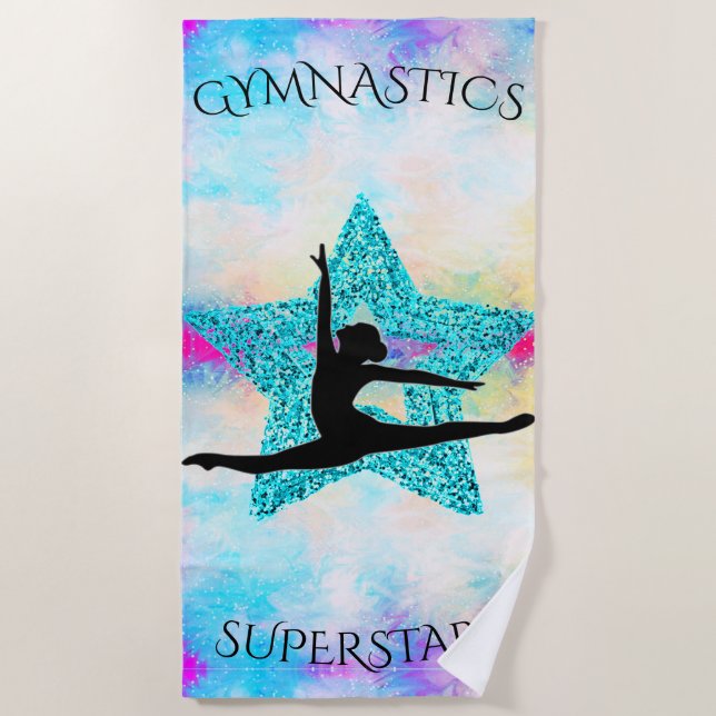 Gymnastics Superstar  Beach Towel (Front)