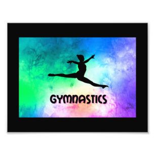 Gymnastics Switch Leap Watercolor Photo Print