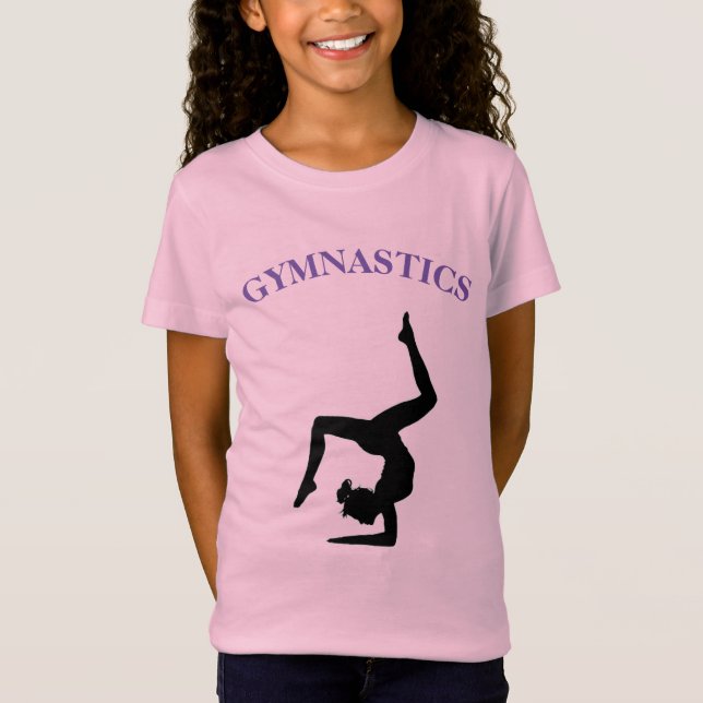 Gymnastics T-Shirt for Girls Personalised (Front)