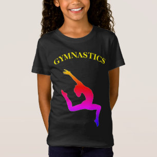 Gymnastics T-Shirt Leap Rainbow with Name