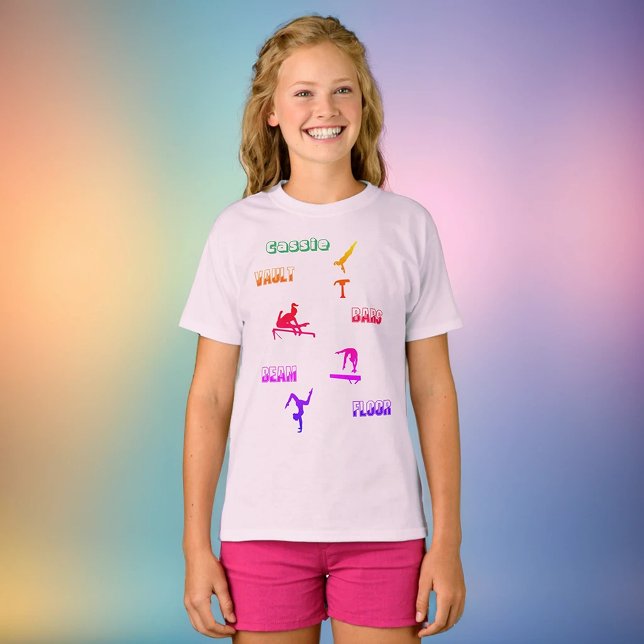 Gymnastics T-Shirt - Vault, Bars, Beam, Floor (Creator Uploaded)