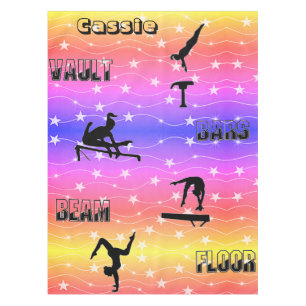Gymnastics Tablecloth - Vault, Bars, Beam, Floor