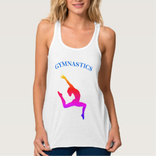 Gymnastics Tank Top Leap Rainbow with Name