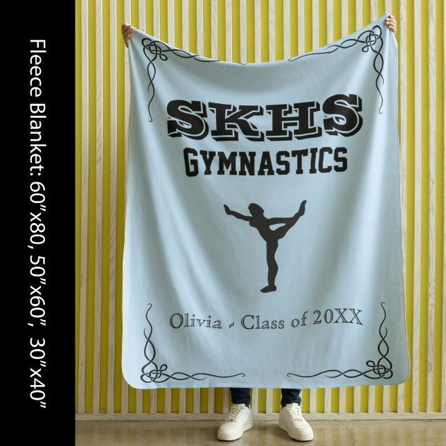 Gymnastics Team Black Text Fleece Large Blanket (Gymnastics Team Black Text Fleece Med Blanket)