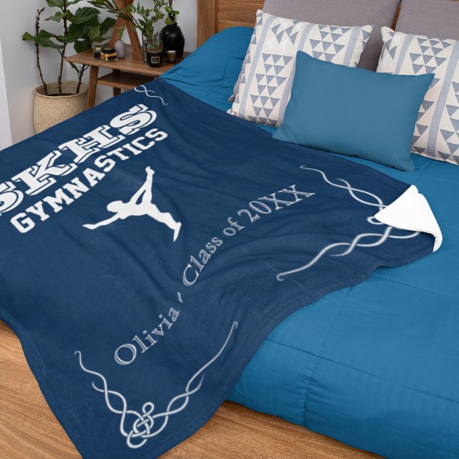 Gymnastics Team Fleece White Text Small Blanket (Gymnastics Team Fleece Med White Text Blanket)