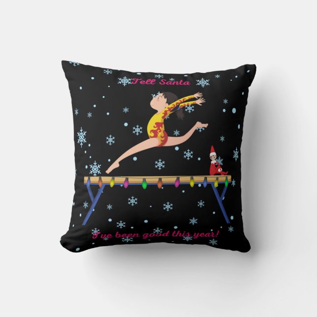Gymnastics Tell Santa I've Been Good This Year  Cushion (Front)
