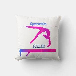 GYMNASTICS throw pillow. Personalized name! Cushion