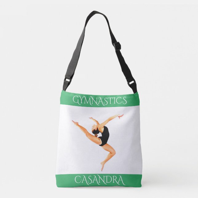 Gymnastics tote! Personalised name. Crossbody Bag (Back)