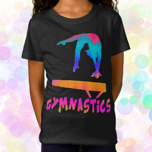 Gymnastics Tropical Tie-Dye Balance Beam T-Shirt