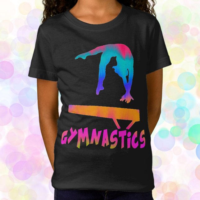 Gymnastics Tropical Tie-Dye Balance Beam T-Shirt (Creator Uploaded)