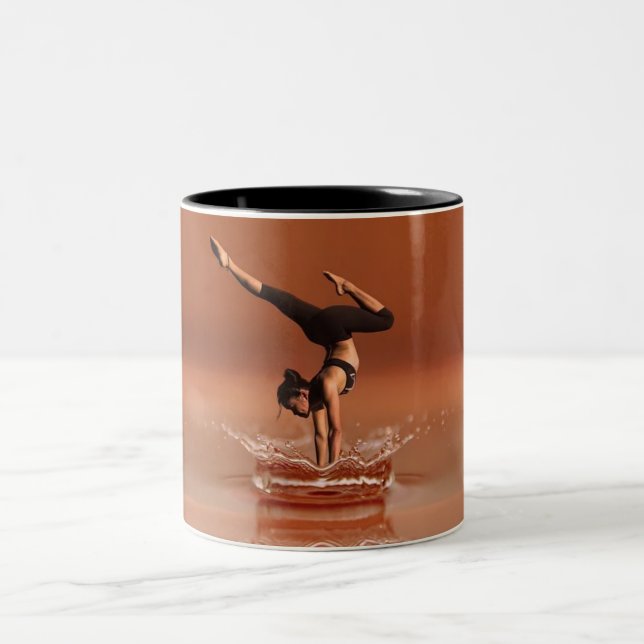 Gymnastics two toned coffee mug. Two-Tone coffee mug (Center)
