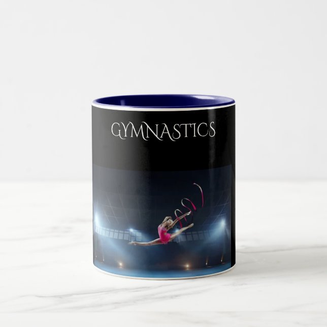 Gymnastics two toned coffee mug. Two-Tone coffee mug (Center)