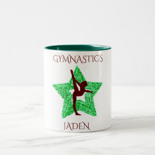 Gymnastics two toned personalised coffee mug. Two-Tone coffee mug