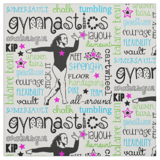 Gymnastics Typography Fabric