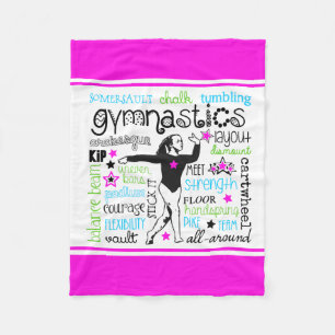 Gymnastics Typography Version 2 Fleece Blanket
