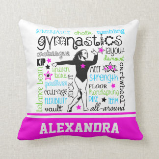 Gymnastics Typography with Monogram Cushion