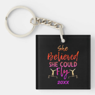 Gymnastics Uneven Bars - Believed She Could Fly Key Ring