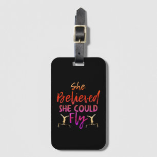 Gymnastics Uneven Bars - Believed She Could Fly Luggage Tag