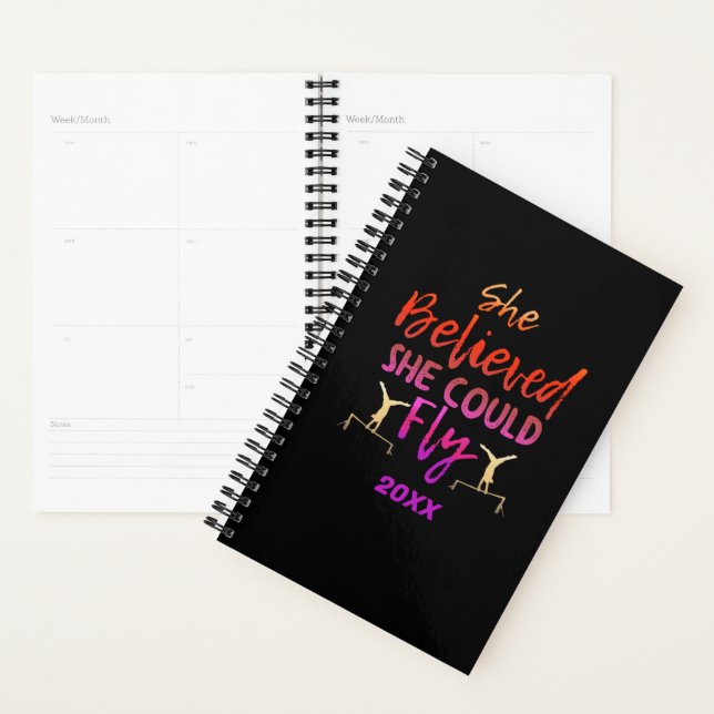 Gymnastics Uneven Bars - Believed She Could Fly Planner (Display)