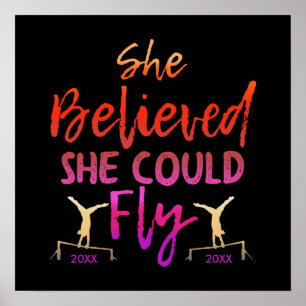 Gymnastics Uneven Bars - Believed She Could Fly Poster