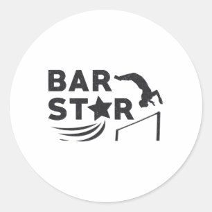 Gymnastics Unven Bar Star Acrobat Beam Gymnast Classic Round Sticker