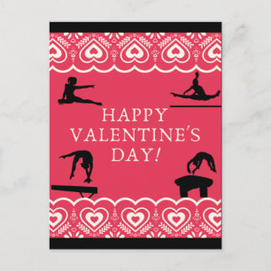 Gymnastics Valentine's Postcard