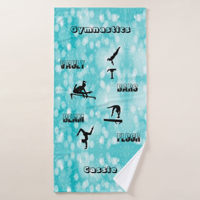 Gymnastics Vault, Bars, Beam, Floor 3 Piece Bath Towel Set (Bath Towel)