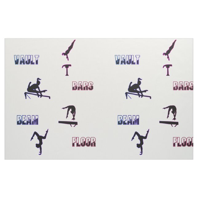 Gymnastics Vault, Bars, Beam, Floor Fabric (Fat Quarter)