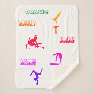 Gymnastics Vault, Bars, Beam, Floor Sherpa Blanket