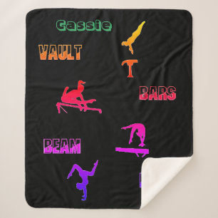 Gymnastics Vault, Bars, Beam, Floor Sherpa Blanket