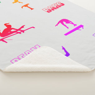 Gymnastics Vault, Bars, Beam, Floor Sherpa Blanket