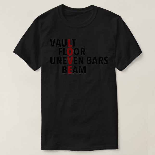 gymnastics vault bars beam floor T-Shirt (Design Front)