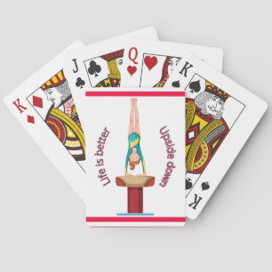 Gymnastics Vault Life Is Better Upside Down Playing Cards