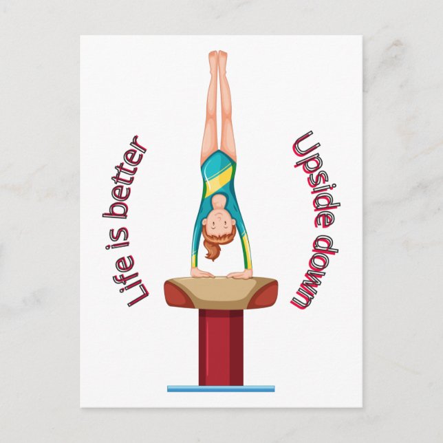 Gymnastics Vault Life Is Better Upside Down   Postcard (Front)