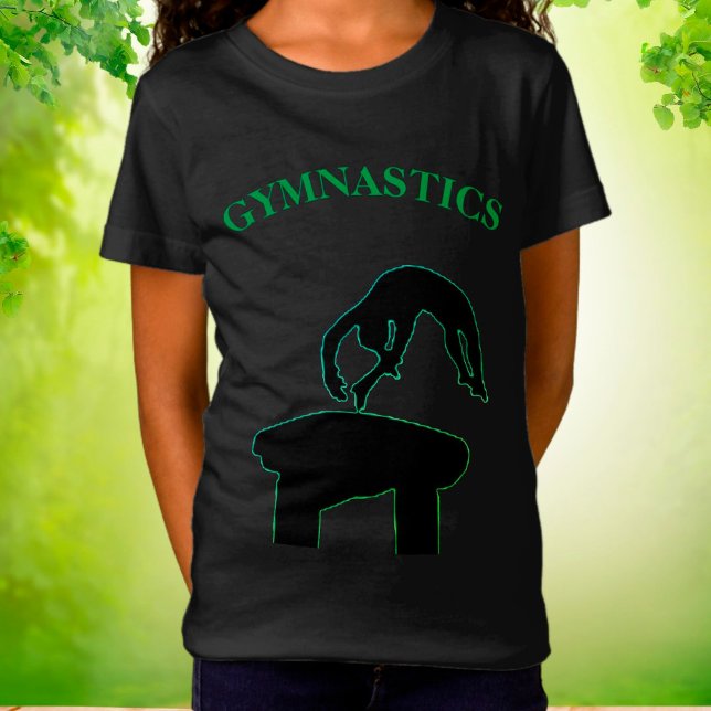 Gymnastics Vault w/ Name Girls T-Shirt (Creator Uploaded)